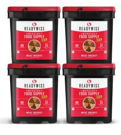 240 Serving Meat Package Includes: 4 Freeze Dried Meat Buckets