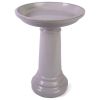 Beige Taupe Cream Ceramic Outdoor Garden Pedestal Birdbath