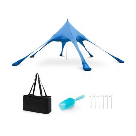 20 x 20 Feet Beach Canopy Tent with UPF50+ Sun Protection and Shovel-Blue