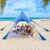 20 x 20 Feet Beach Canopy Tent with UPF50+ Sun Protection and Shovel-Blue