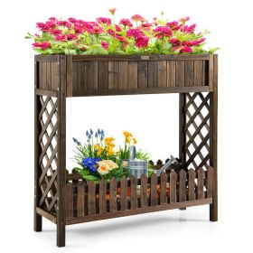 2-Tier Wood Raised Garden Bed for Vegetable and Fruit