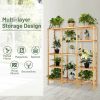 Multifunctional Bamboo Shelf Storage Organizer Rack