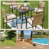 5 Pieces Outdoor Rattan Bistro Bar Stool Table Set with Cushions