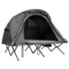 2-Person Outdoor Camping Tent with External Cover-Gray - Color: Gray