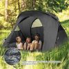 2-Person Outdoor Camping Tent with External Cover-Gray - Color: Gray