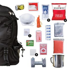 64 Piece Survival Back Pack (Black)