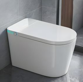 Smart Toilet with Heated Seat, Smart Toilet with Bidet Built in, Foot Sensor Operation, AUTO Dual Flush,Tankless Toilet with Warm Air Dryer