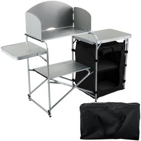 VEVOR Aluminum Portable Folding Camp Station with Windshield