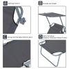 Outsunny Outdoor Lounge Chair, Adjustable Folding Chaise Lounge, Tanning Chair with Sun Shade for Beach, Camping, Hiking, Backyard, Gray