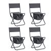 Set of 5, Folding Outdoor Table and Chairs Set for Indoor, Outdoor Camping, Picnics, Beach,Backyard, BBQ, Party, Patio, Black/Gray