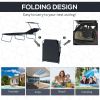 Outsunny Outdoor Lounge Chair, Adjustable Folding Chaise Lounge, Tanning Chair with Sun Shade for Beach, Camping, Hiking, Backyard, Black