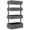 4 Tier Vertical Wooden Planter Box Raised Bed Grey