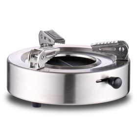 Adjustable Firepower Outdoor Portable Mini Alcohol Stove for Camping (Color: Silver)