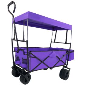 Outdoor Garden Park Utility kids wagon portable beach trolley cart camping foldable folding wagon (Color: as Pic)