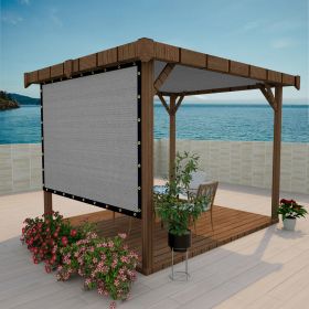 Shade Fabric Light grey Sun Shade Cloth with Grommets for Pergola Replacement Shade Cover Canopy Cable Zip Ties (Color: Light Grey, size: 6ft x7ft)