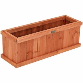 Wooden Decorative Planter Box for Garden Yard and Window (Color: Brown)