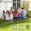 6 Feet Picnic Table Bench Set with HDPE Tabletop for 8 Person