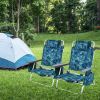 2 Pieces Folding Backpack Beach Chair with Pillow